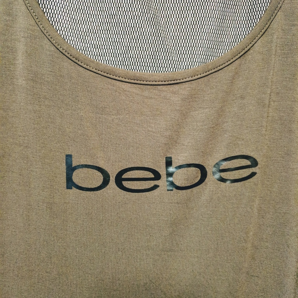 Bebe Green w/Black Mesh Sport Tank 3X - Picture 3 of 8